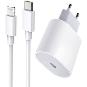 Chargeur Secteur USB-C 20W + Câble Apple iPhone et iPad d'Origine 1m -  Français