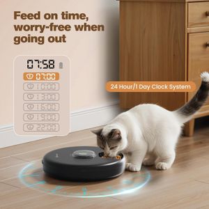 Distributeur Croquettes Chat Automatique Humide: Gamelle Chat Automatique Programmable - Distributeur Croquettes Chien - Distributeurs Nourriture pour Chiens Refrigere - Mangeoire Chat sans Fil Piles