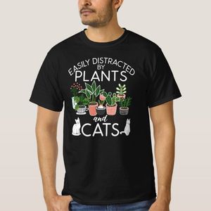 Easily Distracted By Plants And Cats Funny Cat T-Shirt unique design - t shirt tres bon qualite
