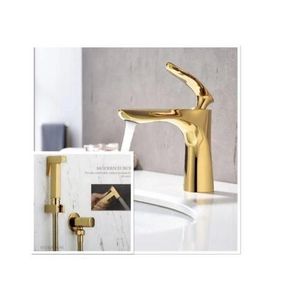Pack Mitigeur lavabo gold vasque a poser et Douchette wc