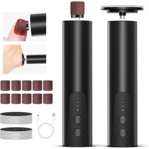 مبرد كهربائي لاسلكي 2 في 1 لإزالة مسامير القدم - 6 سرعات، مع أقراص ورقية ولفات ورقية كاشطة