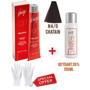 Art Coloration N 4/0 châtain 100 ml + oxydant 20 % 150 ml