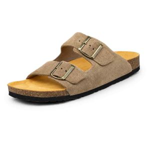 Tifano Sandales confort pour hommes S030-1beige taupe daim
