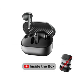 Oraimo SpaceBuds Air+ Écouteurs Sans Fil Véritables avec finition métallique et résistance IPX4 - 30 Heures - 4-Mic ENC + Pouchette Include - Graphite Black