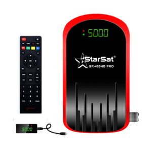Starsat Récepteur satellite  SR-450HD Pro Full HD DVBS2 5 000 canaux PVR WiFi pris en charge Noir Rouge