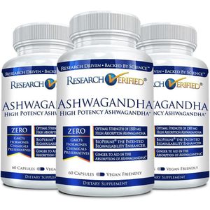 Ashwagandha 1500 mg, une concentration maximale vérifiée par la recherche, avec biopérine et racine de gingembre, améliore la fonction cognitive, réduit les douleurs articulaires, 60 capsules végétaliennes (3 bouteilles)