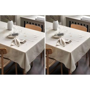 Serviette de table - Tissu brodé - Décoration de table - Gris 40x40 cm (Lot de 2)