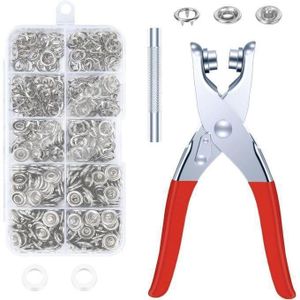 Mallette de 100 ensembles de boutons à pression en métal avec outils d'installation et boîte de rangement pour couture