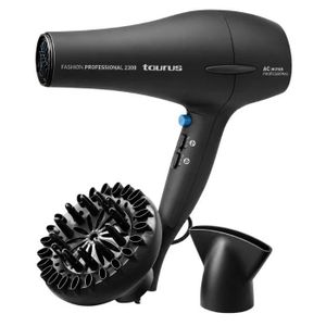 Taurus Sèche-cheveux professionnel Fashion 2300 2200W noir avec diffuseur