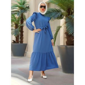Modanisa Indigo - Col rond - Tissu non doubl - Viscose - Robe - Por La Cara.
