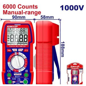 Emtop Multimètre Numérique LCD