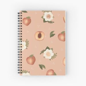 Peaches + Florals Spiral Notebook Bloc note