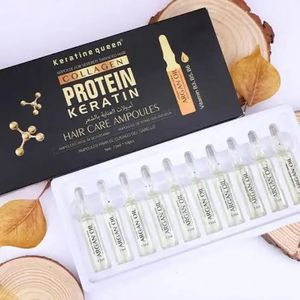 Keratine queen 10 Ampoules pour soin des cheveux Vitamine B3, B5, B6 Oil d'Argan