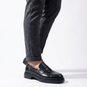 D'Urbano Listello 270: Mocassin 100% cuir Homme Noir