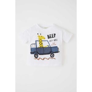 Defacto T-shirt à manches courtes coupe classique pour bébé garçon - Y0265A2 - Blanc