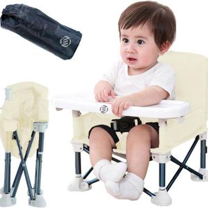 كرسي مرتفع قابل للطي للأطفال – مقعد سفر محمول مع صينية طعام وأحزمة أمان