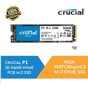 CRUCIAL - Disque Dur SSD P1 M.2 PCIe NVMe 1 To