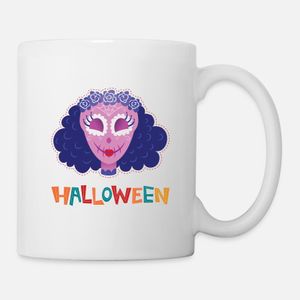 Halloween women Sugar Skull design Mug, Haut Qualité , كأس ,كوب مخصص ,هدية عيد ميلاد
