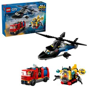 LEGO 60462  CITY HELICOPTER FIRE TRUCK & SUBMARINE REMIX