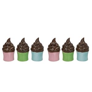 Tirelire - Céramique Cupcake Multicolore - Épargne et Décoration Enfant - Lot de 2