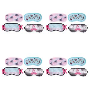 Lot de 4 - Masque De Sommeil En Polyester - Motif Varié - Pour Adulte et Enfant - Dimensions 9x8x1cm