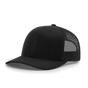 Casquette de camionneur simple à six panneaux noire
