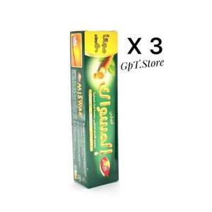 Dabur miswak  Lot de 3 Dentifrice Miswak à base de poudre de Siwak & herbes naturelles (120g+50g) X3
