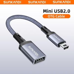 Câble SUNKANDI Mini USB OTG pour appareils photo numériques - Câble adaptateur USB A femelle vers Mini USB B 5 broches mâle pour appareils photo numériques