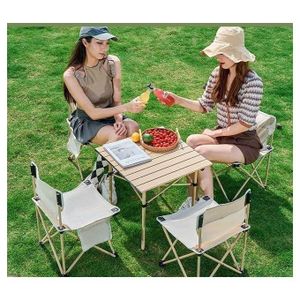 Kit de chaises et tables carrées en bois pour camping et pique-nique