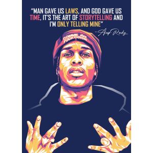 Asap rocky rapper hip hop  Poster Chambre Haute Qualité