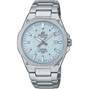 Casio Montre classique ultra-fin au design élégant cadran bleu texturé - Verre saphir anti-rayures - EFR-S108DE-2AV
