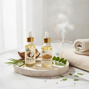 Bio Huile de Coco 30 ml et Huile de fenugrec 30 ml huile végétale  routine beauté