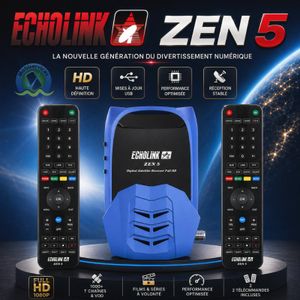 Echolink ZEN 5 Récepteur Numérique Satellite HD Multilingue avec YouTube et Fonctions Multimédia