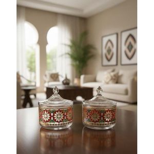 Une boîte en verre décorée pour un rangement raffiné (2piece)