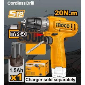 Ingco Perceuse sans fil 12V