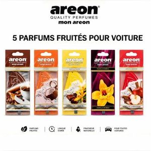 General Pack 5 Parfums Voiture Areon – Parfums Fruités et Gourmands – Longue Durée.