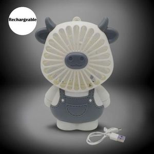 Mini Ventilateur de Bureau Mignon en Forme de Cochon, Rechargeable USB