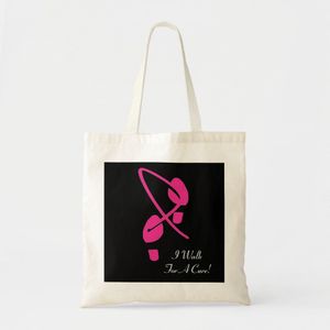 Tote bag imprints of pink ribbon that I walk for a tra Unique, haute qualité