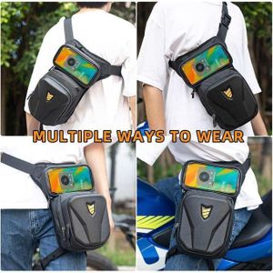 Sac de jambe rigide étanche, Sac de cuisse pour vélo, Sac de jambe de moto noir à coque rigide imperméable, Mise à niveau, Sports de plein air.
