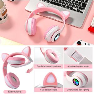 Casque Audio Bluetooth pour Enfants avec Oreilles de Chat Lumineuses LED – Casque Sans Fil STN-28