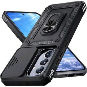 Case Pochette de téléphone à rotation de grande taille antichute de nouvelle alliance de l'industrie militaire avec poignée rotative à 360°, étui de téléphone certifié militaire avec protection anti-chute noir pour Samsung Galaxy a57 5g