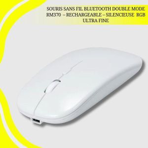Souris Sans Fil Bluetooth Double Mode RM370 – Rechargeable – Silencieuse – RGB – Ultra Fine