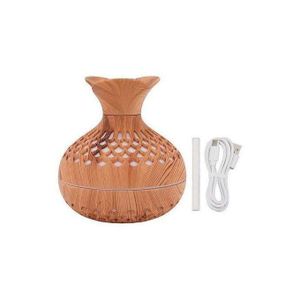 Humidificateur marron de 300 Ml Humidificateur à Diffuseur d'Air Aromatique avec Conception USB Diffuseur d'Arômes avec Éclairage LED Coloré