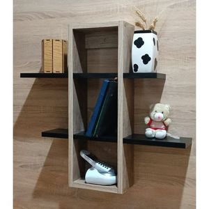 Etagère murale noire 45cm étagère murale design moderne pas cher