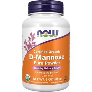 Now Foods D-Mannose Certifiée Biologique, Poudre Pure,  85 g