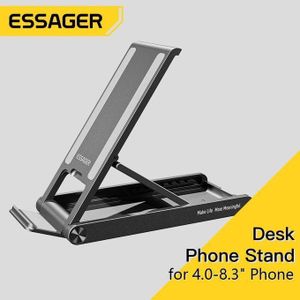 ESSAGER Support de Téléphone Pliable Réglable pour Bureau – Compatible Smartphones 4 à 8,3 Pouces