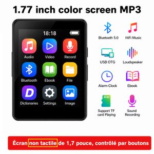 Lecteur de musique Mp3 Mp4 Bluetooth 5.0 ,emplacement Carte mémoire, avec Réveil  lecteur e-Book Haut-Parleur Intégré 1.7" Pouce non tactile