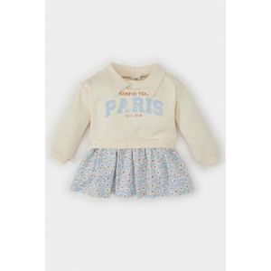 Defacto Robe Bébé fille coupe regular en coton - Écru - D2547A5.