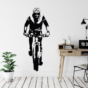 Autocollant mural de vélo de sport en vinyle, décalcomanie de cycliste