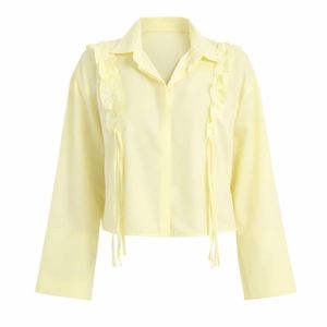 Chemisier femme èlègant jaune clair - style doux et tendance 